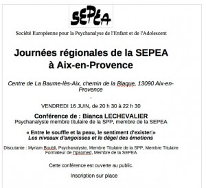 Lire la suite à propos de l’article Journées régionales de la SEPEA à Aix-en-Provence